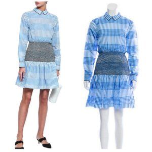 Ganni Charron Smocked Gingham Dress / SIZE SMALL